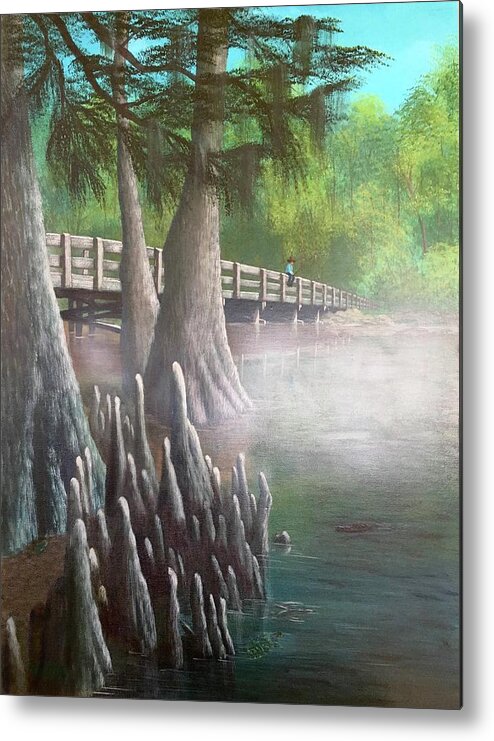 Historic Metal Print featuring the painting Misty Morning by Marlene Little