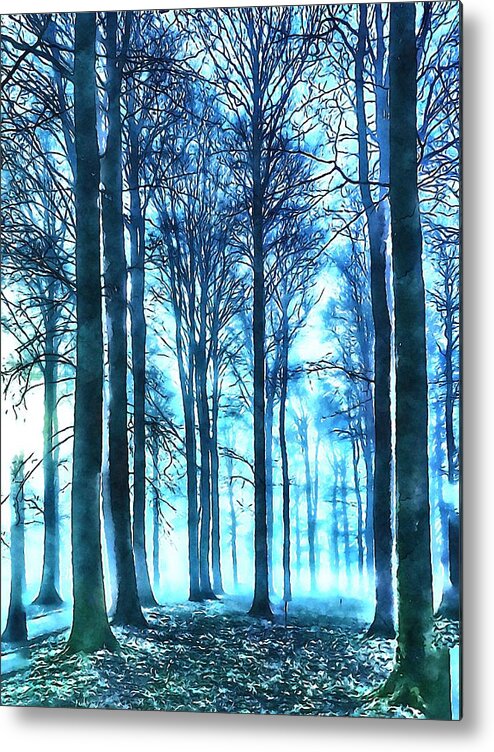Woods Metal Print featuring the photograph Misty Woods by Chris Clark
