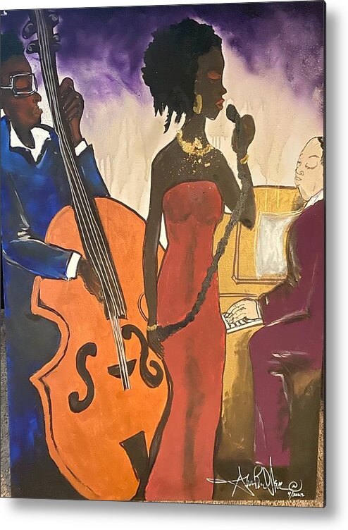  Metal Print featuring the painting Mo JAZZ by Angie ONeal