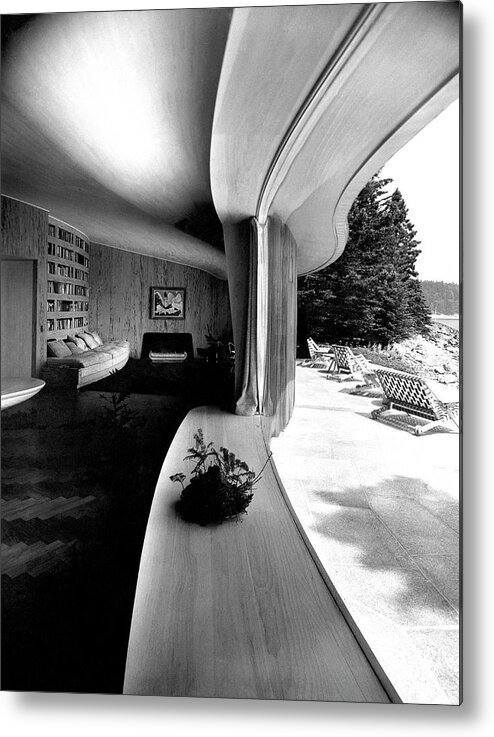 Interior Metal Print featuring the photograph Modern House on Mount Desert Island, Maine by Serge Balkin