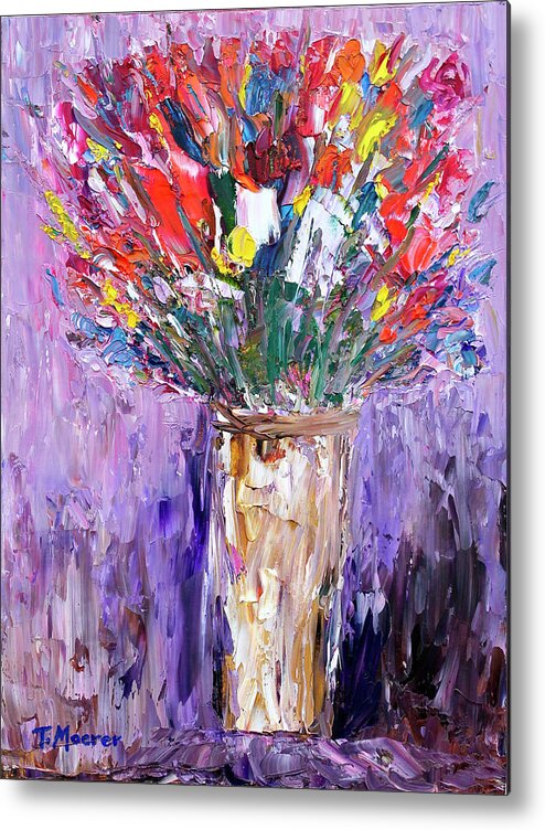 Flowers Metal Print featuring the painting Morning Bouquet by Teresa Moerer