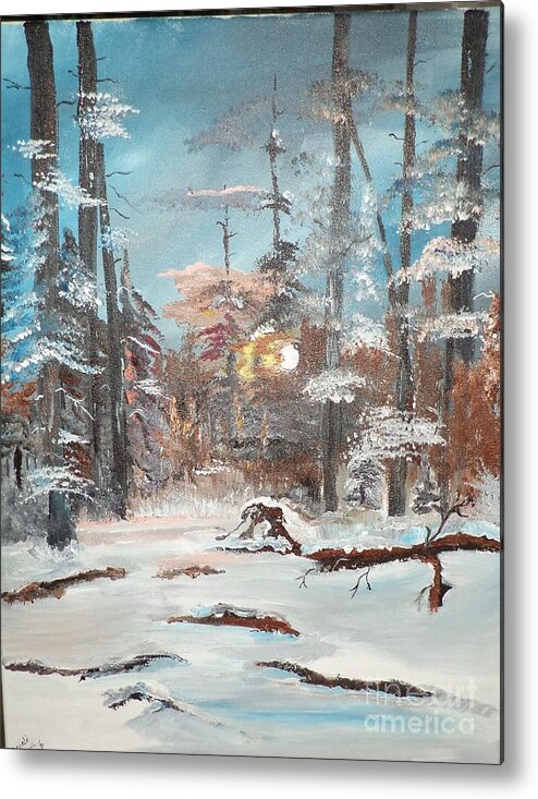 Landscape. Donnsart1 Metal Print featuring the painting Morning Is Risen painting # 122 by Donald Northup