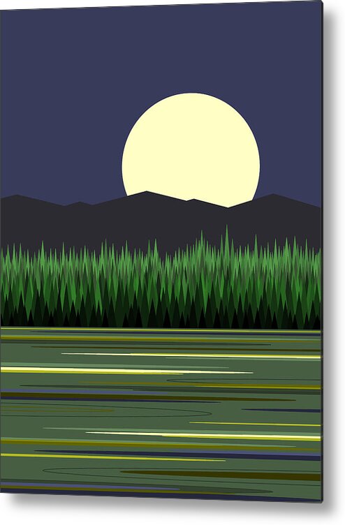 Mountain Lake Metal Print featuring the digital art Mountain Lake by Val Arie