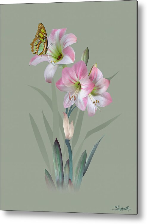 Flower Metal Print featuring the digital art Naked Lady by M Spadecaller