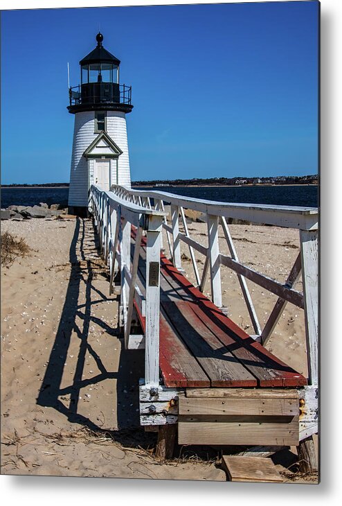 Nantucket Metal Print featuring the photograph Nantucket lighthouse at Brant point by Jeff Folger