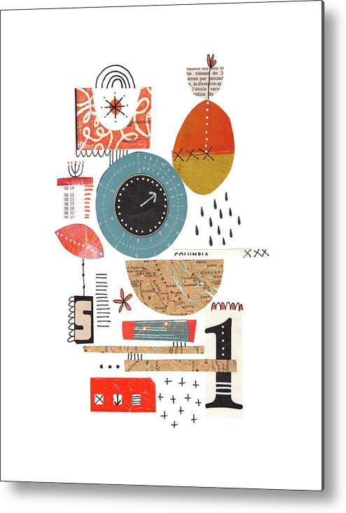 Collage Metal Print featuring the mixed media Nord Ouest by Lucie Duclos