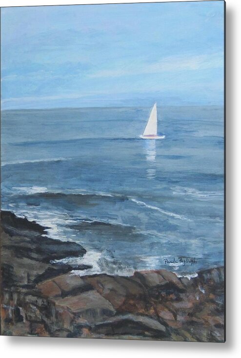 Painting Metal Print featuring the painting Ogunquit Sail by Paula Pagliughi