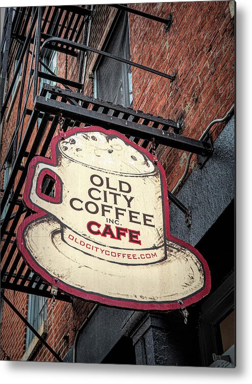 Coffee Metal Print featuring the photograph Old City Coffee Cafe by Kristia Adams