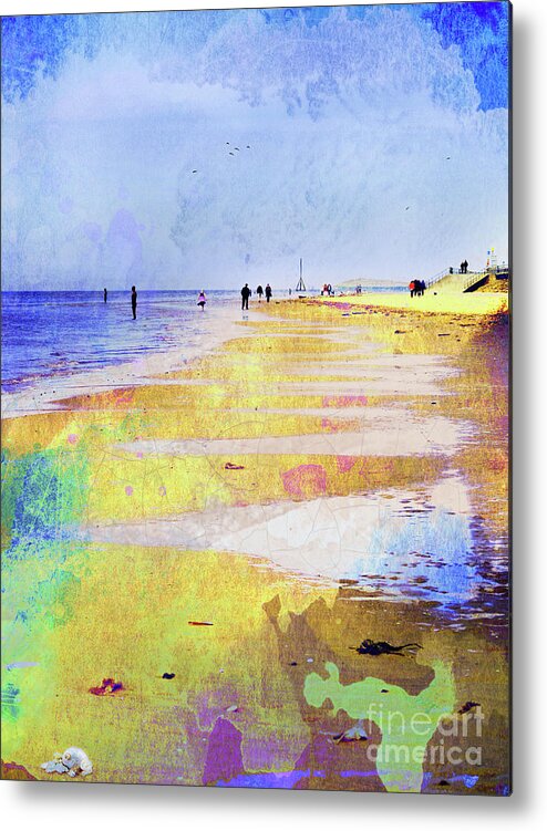 On Metal Print featuring the photograph On the beach by Gillian Singleton