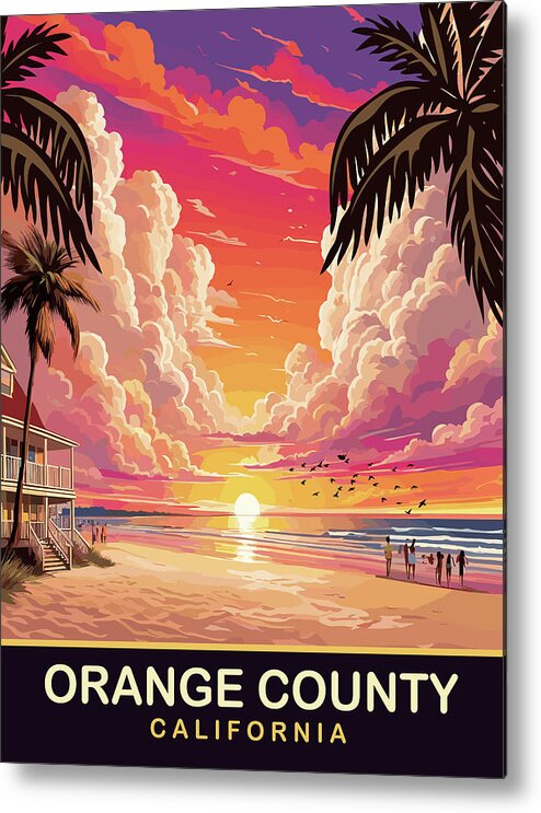 Orange County Metal Print featuring the digital art Orange County by Long Shot