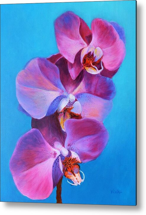 Orchids Metal Print featuring the painting Orchid Love by Vina Yang