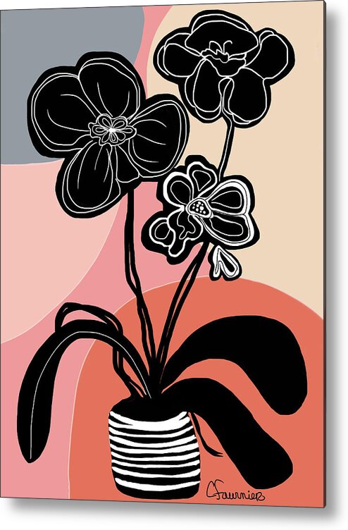Orchid Metal Print featuring the painting Orchid X-ray by Christine Fournier