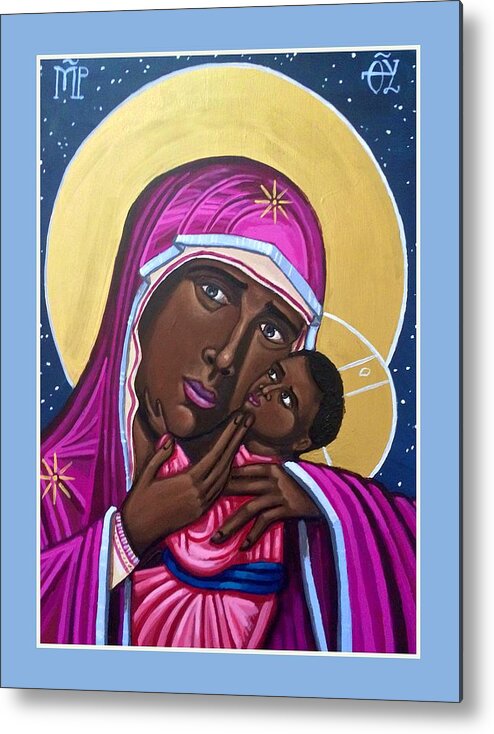  Metal Print featuring the painting Our Lady Mother of the Streets by Kelly Latimore