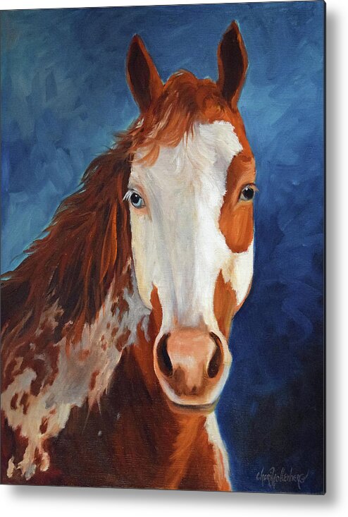 Horse Print Metal Print featuring the painting Paint The Midnight Sky by Cheri Wollenberg