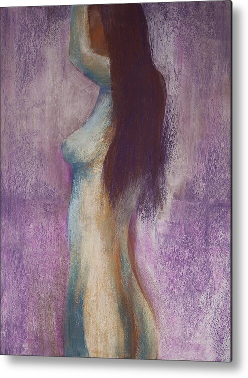 Nudes Metal Print featuring the painting Patiently Waiting by David Patterson
