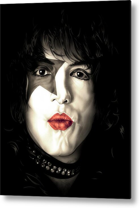 Kiss Metal Print featuring the drawing Paul Stanley - KISS by Fred Larucci