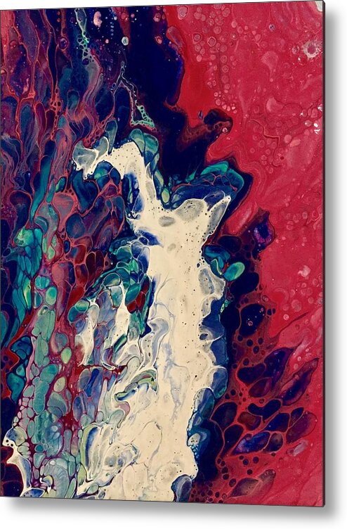 Acrylic Pour Metal Print featuring the painting Pentecost by Danielle Rosaria