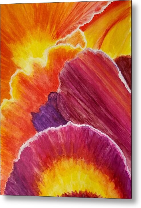 Bright Metal Print featuring the painting Petals by Monica Habib