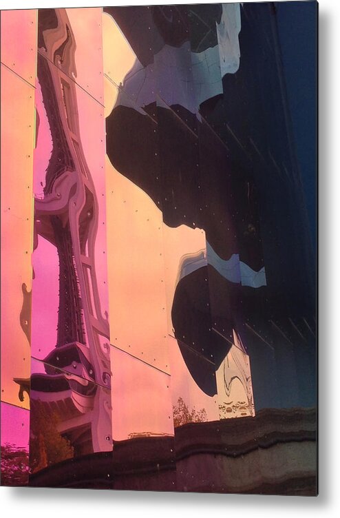 Pink Metal Print featuring the photograph Pink and Black Abstract by Juliette Becker