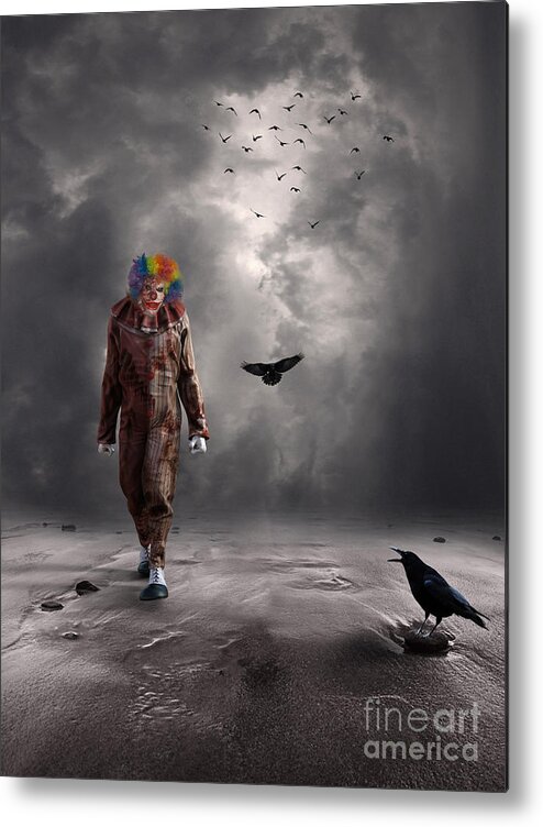 Clown Metal Print featuring the photograph Crazy Clown by Jim Hatch