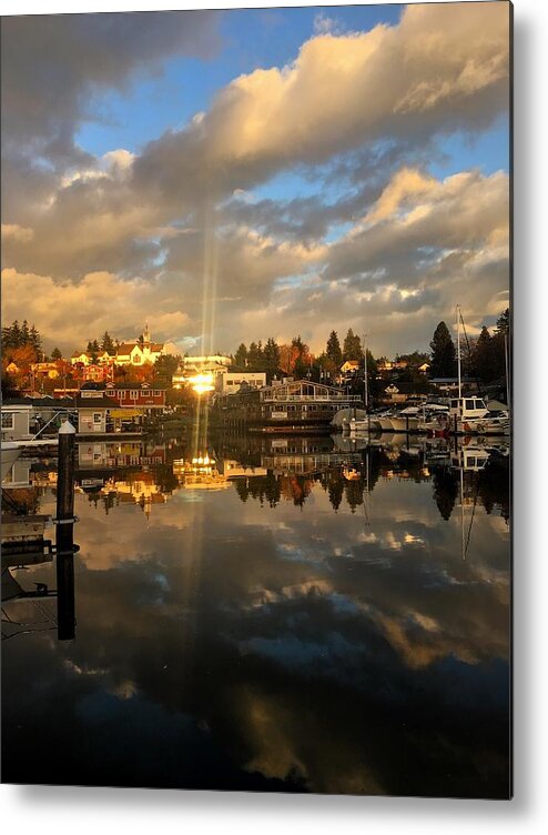 Poulsbo Metal Print featuring the photograph Poulsbo Sunset Reflection by Jerry Abbott