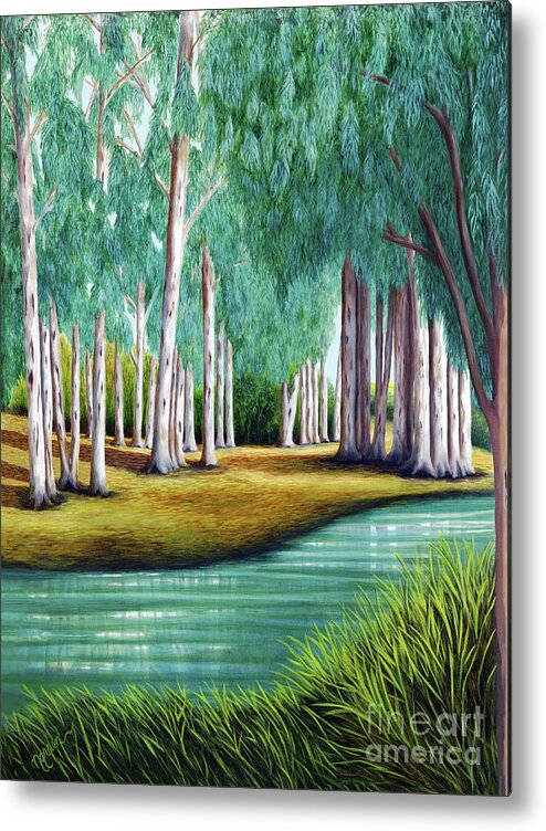 Large Prints Metal Print featuring the painting Beside Still Waters -prints of oil painting by Mary Grden