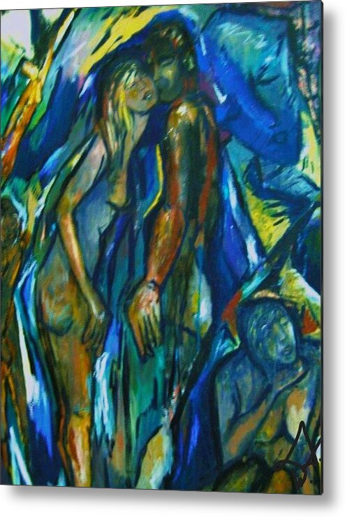 Figures Metal Print featuring the painting Punchy by Dawn Caravetta