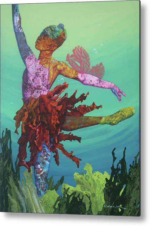 Ballet Metal Print featuring the painting Reef Dance by Marguerite Chadwick-Juner