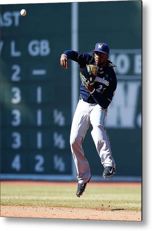 American League Baseball Metal Print featuring the photograph Rickie Weeks by Jared Wickerham