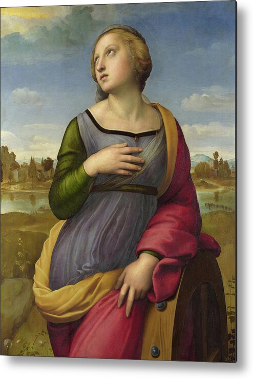 Raphael Metal Print featuring the painting Saint Catherine of Alexandria, 1507 by Raphael
