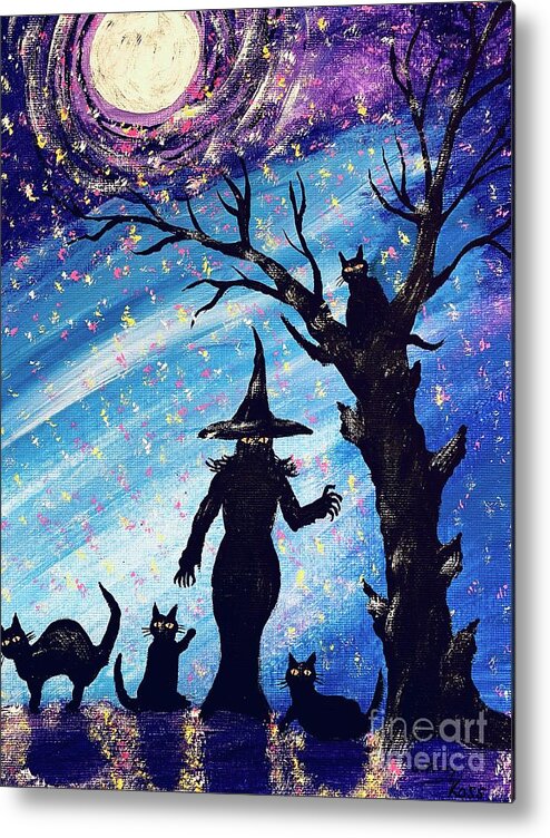 Halloween Metal Print featuring the painting Scary Halloween Shadows by Jeffrey Koss