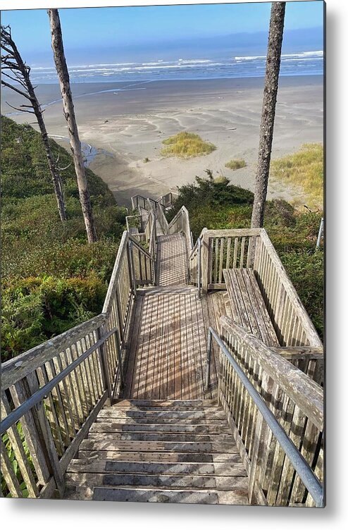 Beach Metal Print featuring the photograph Seabrook Beach Stairs by Jerry Abbott