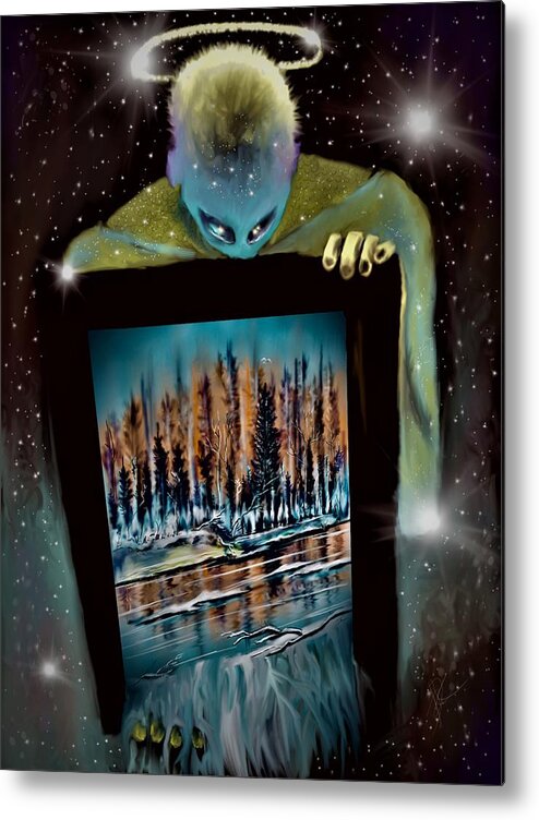 Water Metal Print featuring the digital art Sharing the Water by Darren Cannell