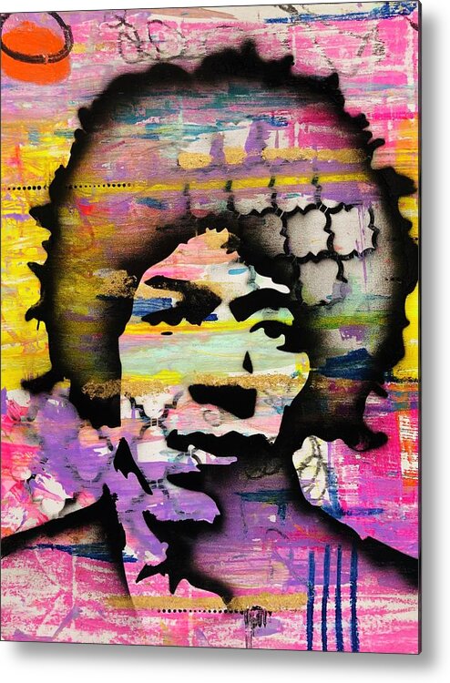 Jimi Hendrix Metal Print featuring the painting Show me your colors by Jayime Jean