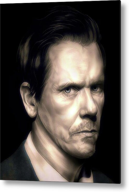 Kevin Bacon Metal Print featuring the drawing Six Degrees of Kevin Bacon by Fred Larucci