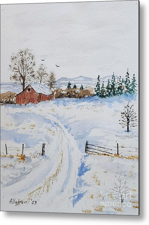 Barns Metal Print featuring the painting Snowed In by Stanton Allaben