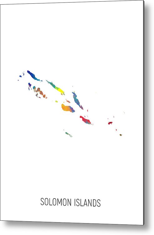 Solomon Islands Metal Print featuring the digital art Solomon Islands Watercolor Map by Michael Tompsett