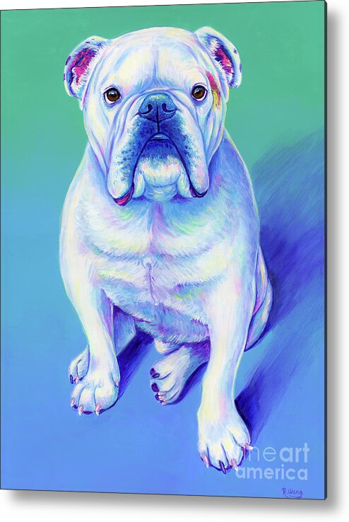 Bulldog Metal Print featuring the painting Spartacus the Bulldog by Rebecca Wang