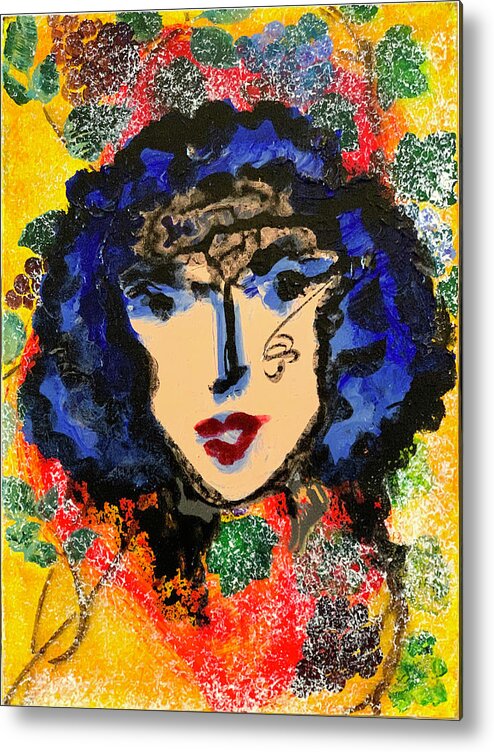 Woman Metal Print featuring the painting Spring Time by Leslie Porter