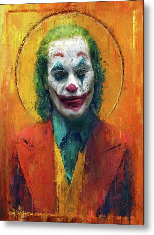 Star Icons Metal Print featuring the painting Star Icons Joker - oryginal artwork by Vart. by Vart Studio
