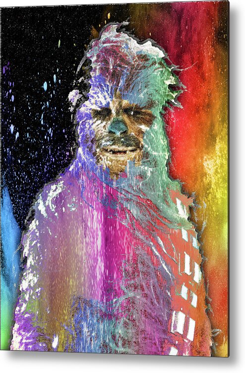 Yoda Metal Print featuring the painting Star Wars Pop Chewbacca by Tony Rubino