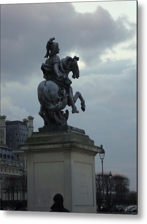 Paris Metal Print featuring the photograph Statue at the Louvre by Roxy Rich