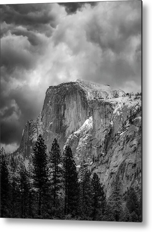 Landscape Metal Print featuring the photograph Stormy Half Dome by Romeo Victor