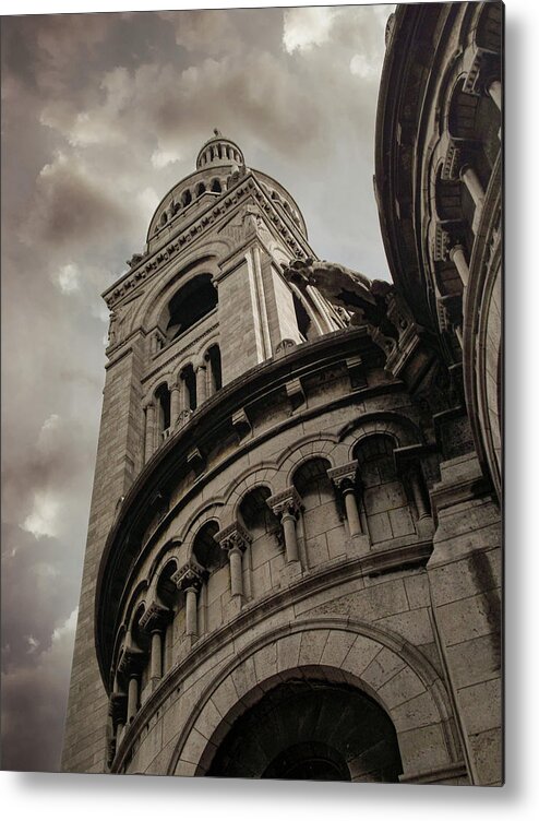 Sacre-coeur Metal Print featuring the photograph Stormy Sacre-Coeur_Paris France by Christine Ley