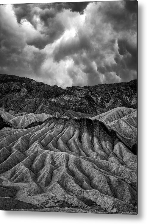 Landscape Metal Print featuring the photograph Stormy Zabriskie Point by Romeo Victor