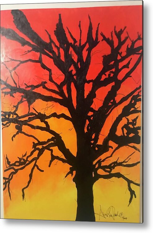  Metal Print featuring the mixed media Strange Fruit by Angie ONeal