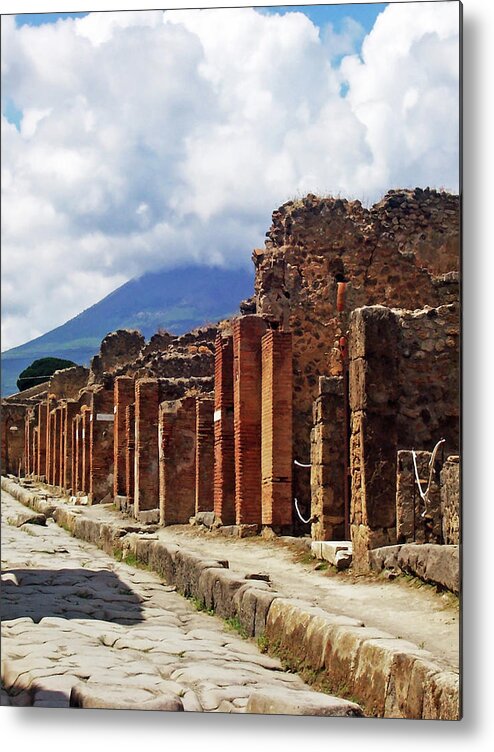 Road Metal Print featuring the photograph Street In Pompeii I by Debbie Oppermann