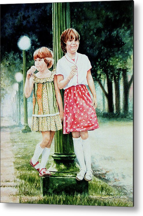 Children Playing Metal Print featuring the painting Sunday Treat by Hanne Lore Koehler