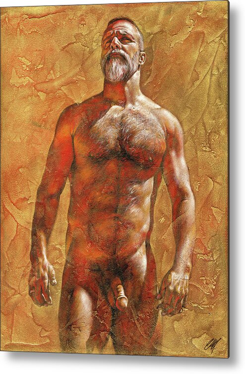 Male Metal Print featuring the painting Sunny Day 2 by Chris Lopez