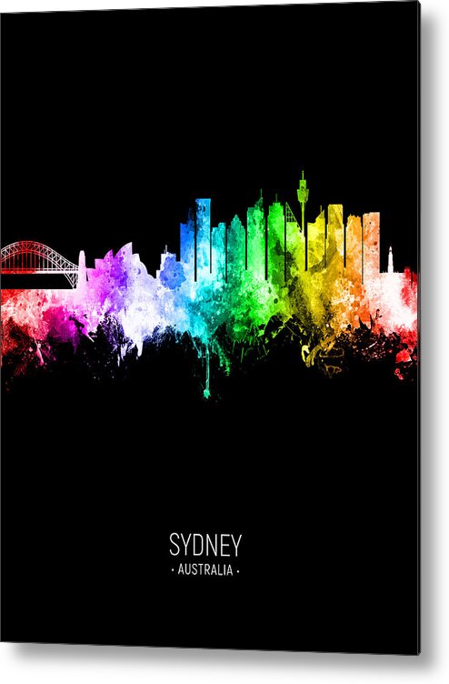 Sydney Metal Print featuring the digital art Sydney Australia Skyline #87 by Michael Tompsett